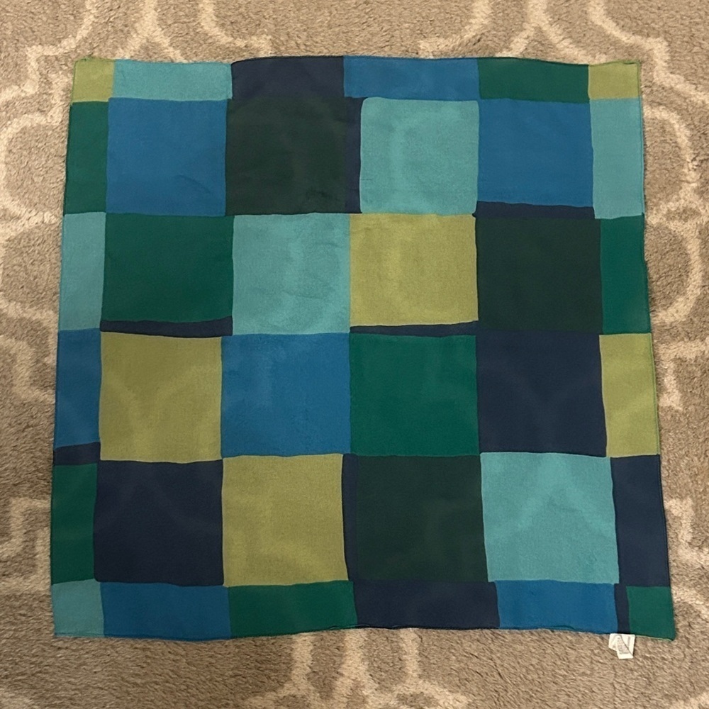 Colourful Checkered Square Scarf, Made in Italy